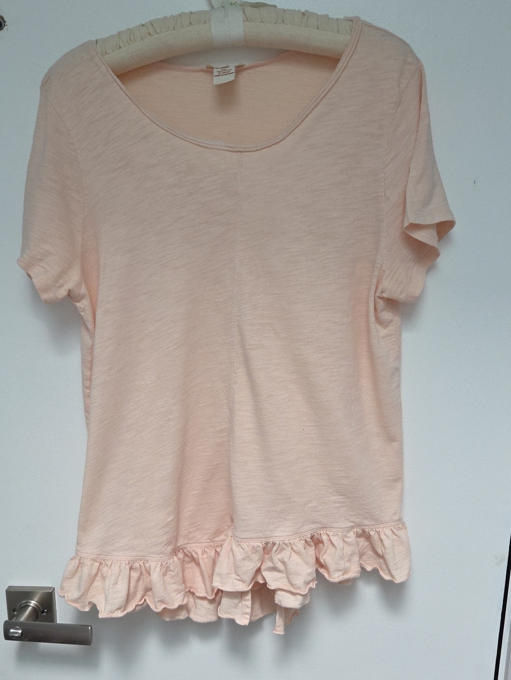 Sundance Peach Ruffle-Hem Short Sleeve Tee